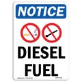 Signmission OSHA Notice Sign, 10" Height, Rigid Plastic, Diesel Fuel Sign With Symbol, Portrait OS-NS-P-710-V-11011